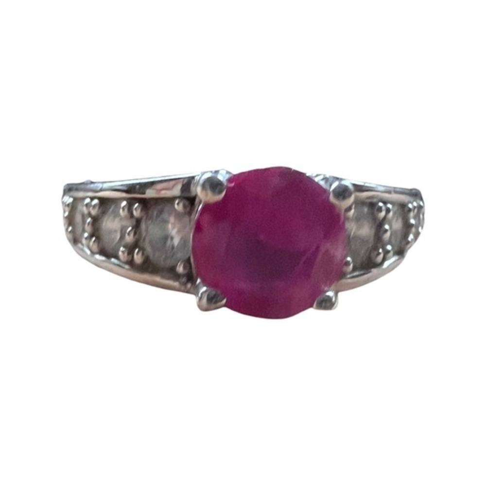 925 Lab Created Ruby Ring - Picture 2 of 4